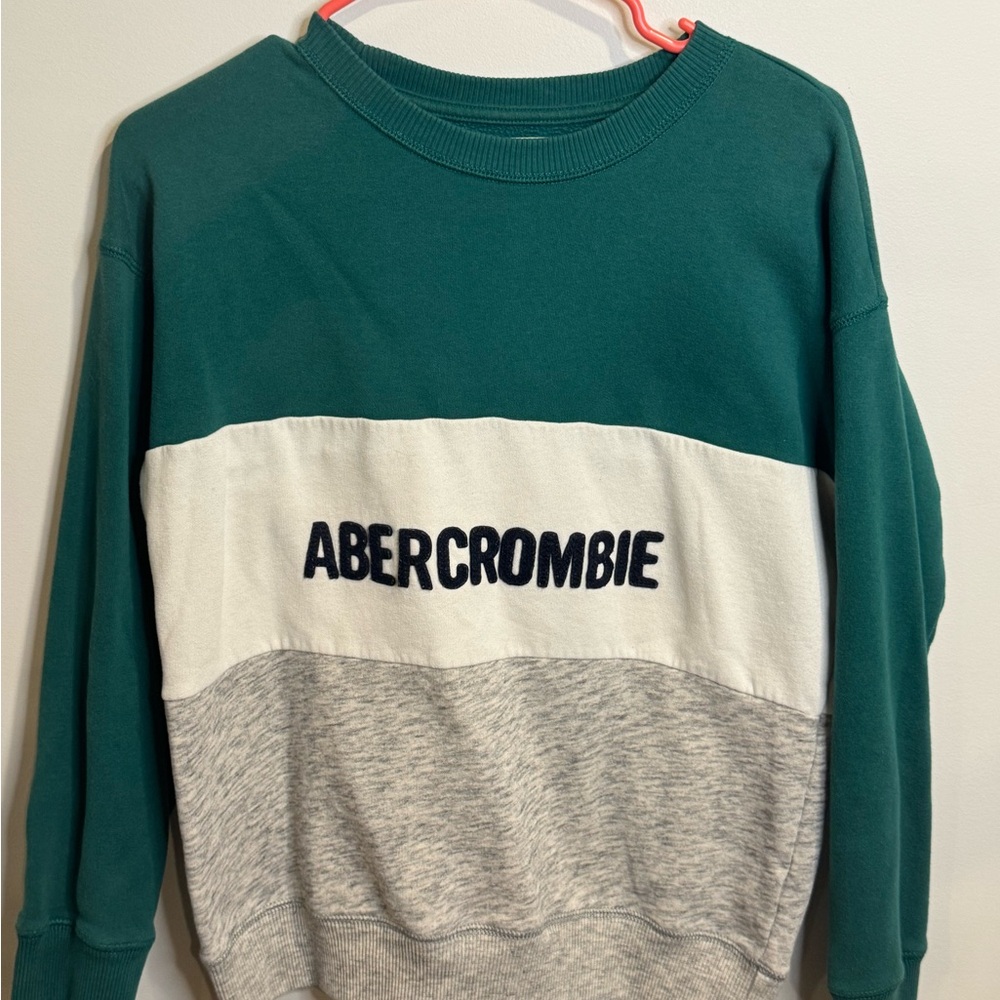 Abercrombie Kids Long Sleeve Sweater Kids Size 13/14 Green White Grey